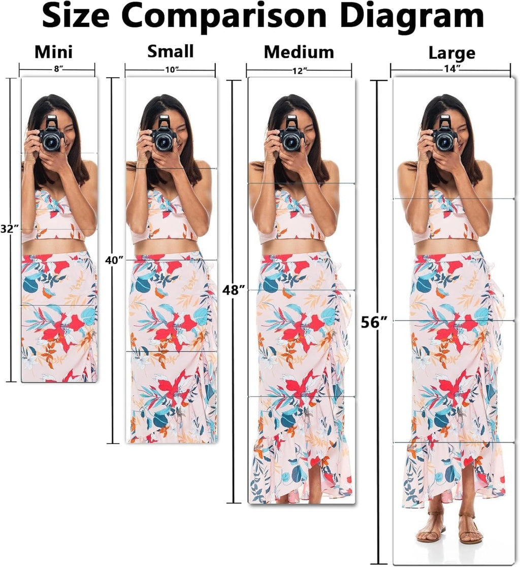 Unbreakable Full Length Wall Mirror,Mirrors for Bedroom,Over The Door Mirror,4 Pcs 12"x12",Shatterproof Plexiglass Acrylic,Long Closet,Workout for Home Gym Body Mirrors for Bedroom