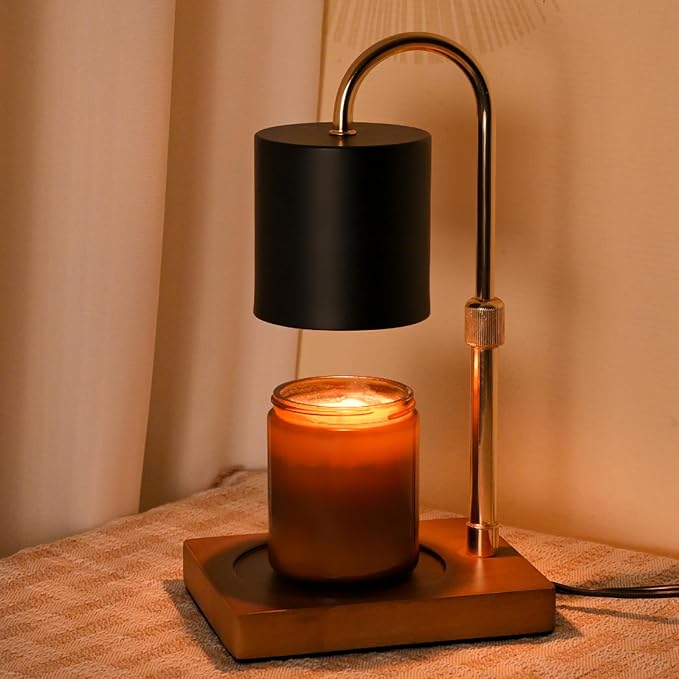 Candle Warmer Lamp Timer for Women Mom, House Warming Gifts New Home Decor, Modern Farmhouse Decor, Candle Warmer for All Jar Candles with 2 Bulb BlackGold