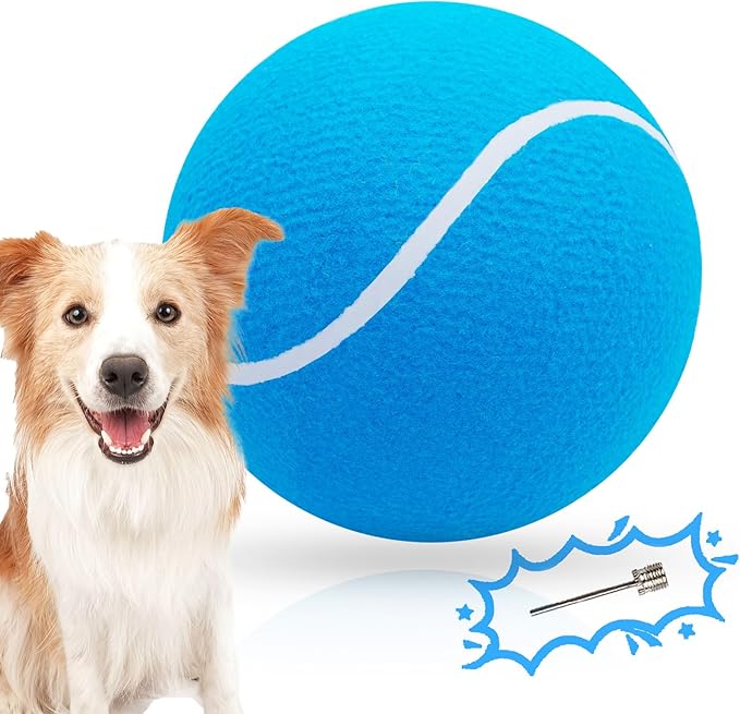 Big Tennis Ball for Dogs, Giant Dog Tennis Ball Toy Large Outdoor Sports Gift for Small Medium Large Dog (Sky Blue, 9.5 inch)
