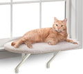 K&H Cat Window Perch Kitty Sill - Cat Window Hammock Bed with Strong Suction Cups Hold 40 lbs, Cushioned Windowsill Bed for Indoor Cats, Washable Cover, Cream Fleece, 24 x 14 Inches