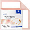 McKesson Underpads Bed Pads, Elderly, Heavy Absorbency, 36 x 36 in, 5 ct | Baby Changing, Pee Pads, Adult Incontinence Bed Pads, Chux