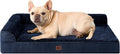 EHEYCIGA Orthopedic Dog Bed Medium Size, Memory Foam Dog Bed, Navy Blue | Small Dog Sofa with Washable Removable Cover, Waterproof Pet Couch for Crate with Nonskid Bottom, 30x20x6