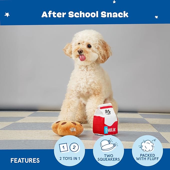 Barkbox Afterschool Snack Pack Dog Toy Bundle – Squeaky Dog Toys – Plush Dog Toys – Puppy and Pet Toys for Large Dogs