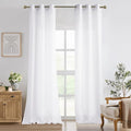 NICETOWN White Privacy Sheer Curtains 92 Inches Long for Living Room Bedroom 2 Panels Set Non-See-Through Semi Sheer Curtains Light Filtering Window Drapes, 42" W
