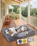 OhGeni Orthopedic Dog Bed Couch Big Cat Sofa for Jumbo Sized Pets with Memory Foam, Machine-Washable Waterproof Removable Cover, Soft Comfortable Fabric, 52-inch (Gray)