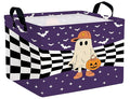 Large Halloween Themed Candy Gift Boo Basket for Kids Baby Personalized Adults Storage Bin Fall Decor(Baseball Hat Grid Spooky)