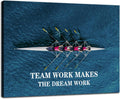 Motivational Canvas Wall Art Team Work Makes The Dream Work Inspirational Painting Positive Quotes Poster Team Pictures Print Wall Decor Artwork for Bedroom Living Room Office Framed[18" W x 24" H]