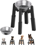 Elevated Dog Bowl, Raised Dog Bowl Stand with Stainless Steel Bowl | Elevated Pet Water & Food Bowl for Medium Dogs, Stable and Anti-Slip Raised Bowl