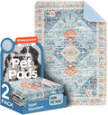 Washable Pee Pads for Dogs, 2 Pack Reusable Puppy Training Pads 36"x36" Super Absorbent Waterproof Dog Training Pads, Non-Slip Potty Pads, Whelping Pads Litter Mat Blue/Mix