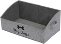 Geyecete Foldable Fabric Trapezoid Organizer Box - Collapsible Basket for Dog Toys (Gray)