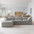JACH L-Shaped Cloud Sectional Sofa for Living Room, Modular Convertible Sofa, Modern Comfy Couch, Covers Removable, Ottomans with Storage, Cloud Couch Furniture for Living Room Apartment (Grey)
