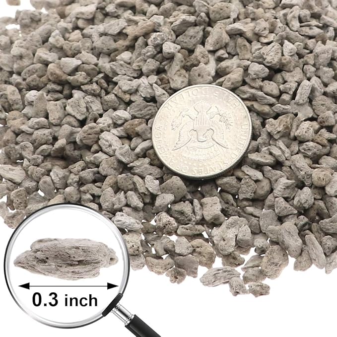TOYPOPOR Horticultural Bonsai Pumice Succulent Cactus Plants Garden Turface Pumice Gravel Rock Tree Soil Additive Faster Draining Blend, Optimal Drainage, Improves Soil Aeration and Promotes Root 6lbs