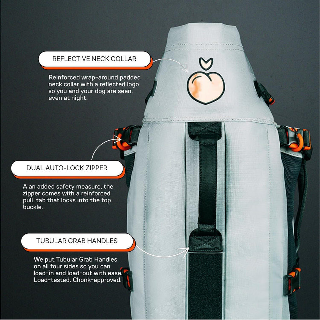 The Maxine One Medium Dog Carrier by Little Chonk | Dog Backpack Carrier for Medium Sized Breeds | Adjustable Front Facing Pet Carrier for Travel | Dog Hiking Backpack - Bark After Dark Black