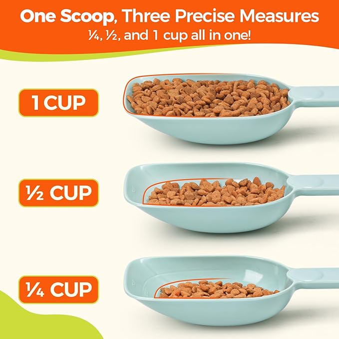 Dog Food Scoop 1 Cup, One Cup Measuring Cup, Food-Grade Melamine Pet Food Scoop, Durable 1 Cup Scoop with Precise Markings, BPA-Free & Dishwasher Safe (Green, 8oz)