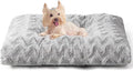EHEYCIGA Washable Small Dog Bed for Crate 23x18 Inch, Kennel Pad for Puppy Up to 25 lbs, Plush and Comfy Pet Sleeping Mat, Grey