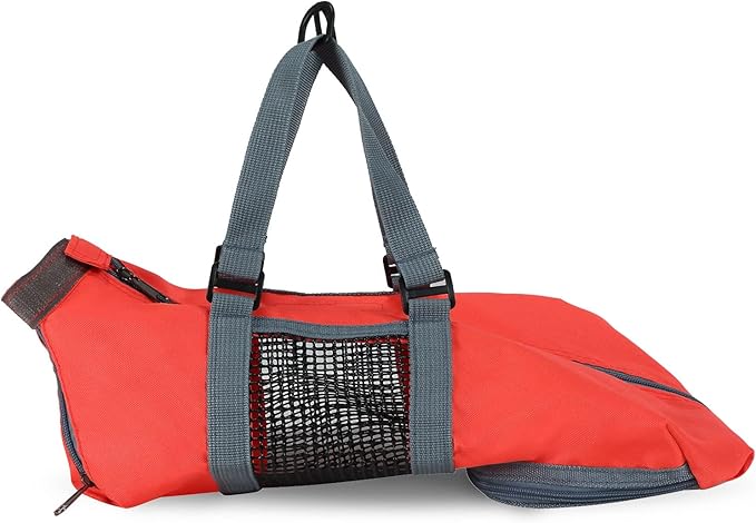 Cinf Cat Nail Clipping Cleaning Grooming Restraint Bag No Scratching Biting for Bathing Nail Trimming Injecting Examining(Pure Red,M)