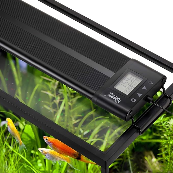 hygger Auto On Off LED Aquarium Light 30-36 Inches Dimmable 7 Colors Full Spectrum Fish Tank Light Fixture for Freshwater Planted Tank Build in Timer Daylight Moonlight & DIY Modes