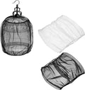 Bird Cage Seed Catcher, Bird Cage Net Cover Seeds Guard, Universal Birdcage Accessories, Black/White, Circumference 43.3"-59.1", Height 15.7" for Parrot Cockatiel Enclosures