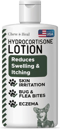 Chew + Heal Labs Hydrocortisone Lotion for Dogs - 8 oz Anti Itch Cream for Irritated Skin, Flea Bites, Itching, and More - Made in the USA