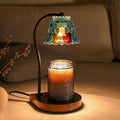 Candle Warmer Lamp Timer for Women Mom, House Warming Gifts New Home Decor, Modern Farmhouse Decor, BlueColorful Glass Flower Candle Warmer for Jar Candles with 2 Bulb