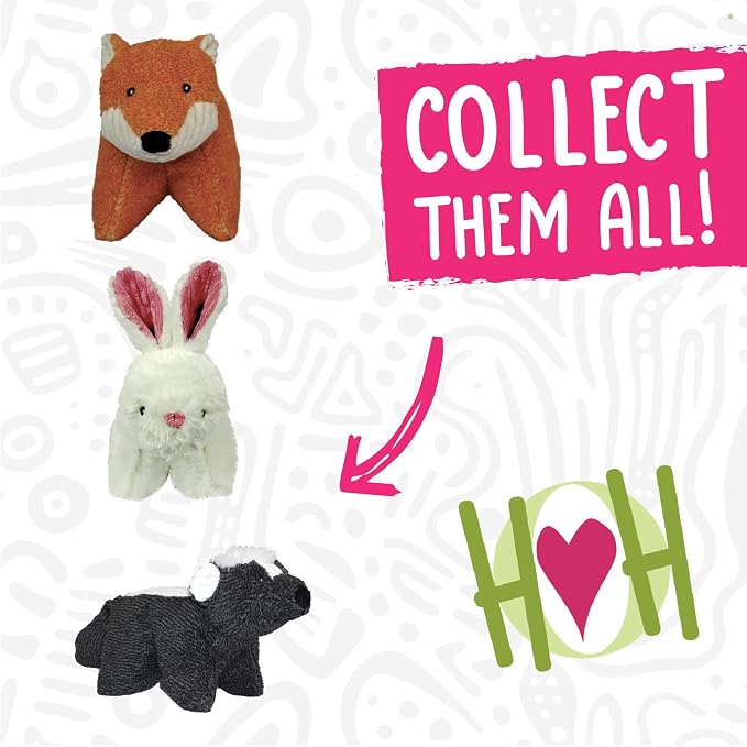 HuggleHounds Plush Dog Toy - Fuzzy Dog Toy, Soft Fleece, Interactive Durable Stuffed for Small and Large Breeds with Squeaker - Squooshie Skunk