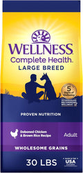 Wellness Complete Health Large Breed Adult Dry Dog Food, No Corn or Wheat, Made in USA with Real Meat, Natural Ingredients, Glucosamine, Probiotics & Omega Fatty Acids (30-Pound Bag)