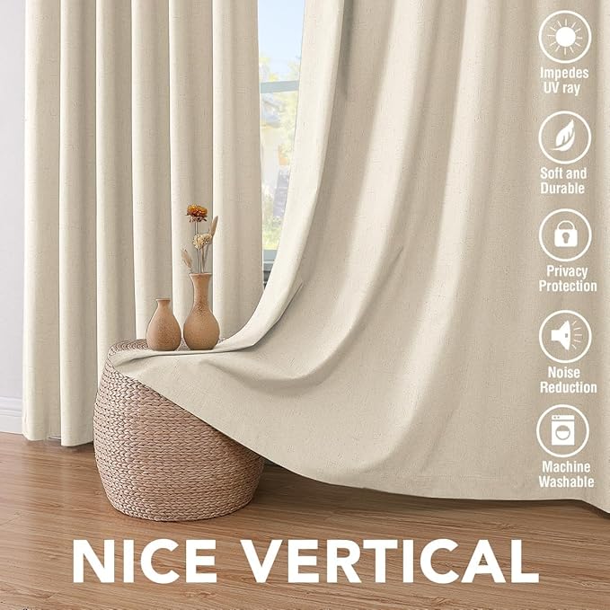 H.VERSAILTEX Linen Curtains 100% Blackout Curtains