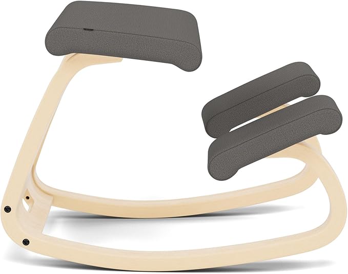 Varier Variable Natural/Grey Ergonomic Office Kneeling Chair – Active Sitting, Rocking Seat for Home, Study & Posture Support – 10 Year Quality Guarantee