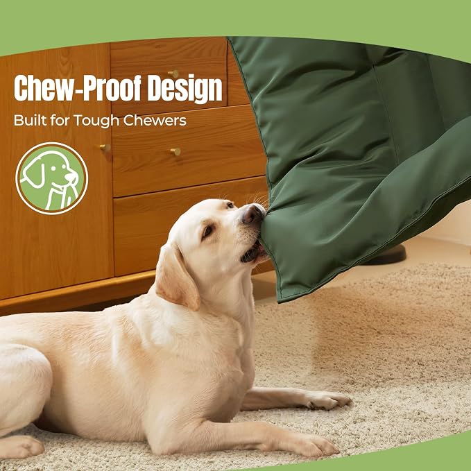 Chew Proof Indestructible Dog Bed,Small (18"x29"),Green | Durable,for Aggressive Chewers,Tough,chew resistant, non chewable,Machine Washable & Waterproof,Indoor Outdoor