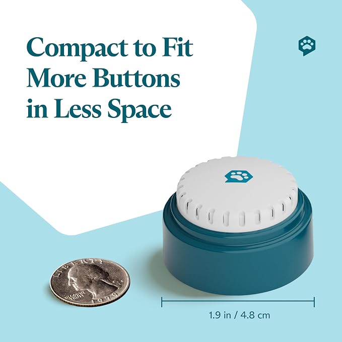 Speak Up Dog Buttons for Communication, (12 Recordable Buttons) with Pre-Installed Batteries, Clearer Upward-Facing Sound, Training Buzzer for Dogs & Cats, Talking Pet Buttons for Training