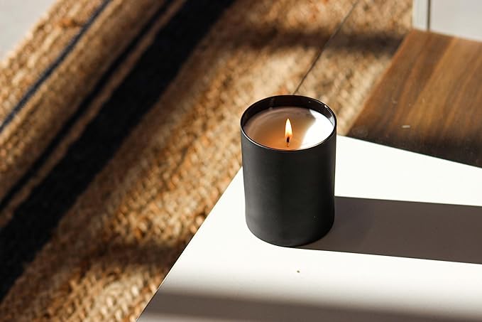 Calyan Wax Co. Passionfruit & Ginger Scented Candle - 75 Hour Burn - Luxury Non Toxic Soy Wax Candles - Long Lasting Black Tumbler Jar Candle for Home - 10.2oz
