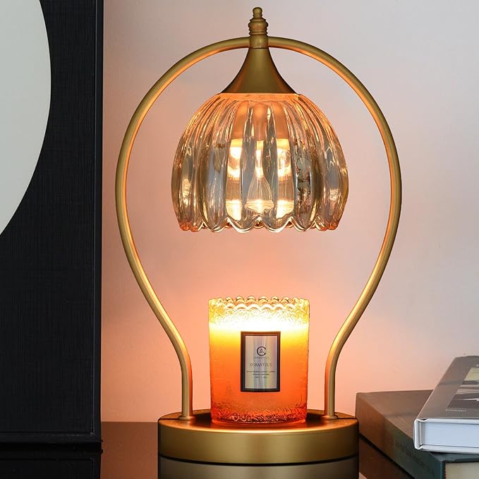 Candle Warmer Lamp with Timer Dimmable: Electric Candle Warmer Birthday Gifts for Women, Mothers Day Gifts for Mom, House Warming Gifts New Home Decor Wax Warmer for Jar Candles with 2 Bulbs