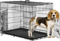 BestPet | Dog Crate | 36" | Black | Foldable Metal Kennel with Double Doors, Secure Slide-Bolt Latches, Leakproof Tray | Portable Dog Cage for Medium Sized Breeds | for Travel, Indoor & Outdoor Use