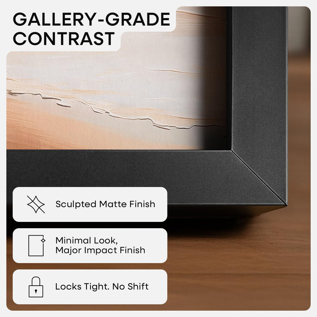 Homeforia 15x15 Picture Frame Black, High End Metal 15 x 15 Square Poster Frames with Mat 11 x 11 Photo, 15x15 Black Frame Matted to 11x11 Print, 15by15 Thin Frames, Tempered Glass, Wall Kit, Set of 1