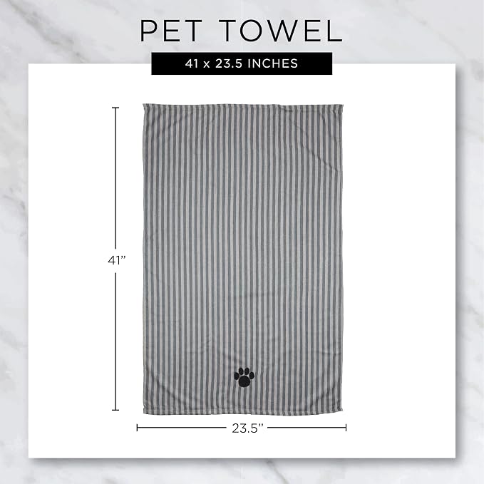 Bone Dry Pet Grooming Microfiber Towel, Embroidered Collection, X-Large,41x23.5, Lavender