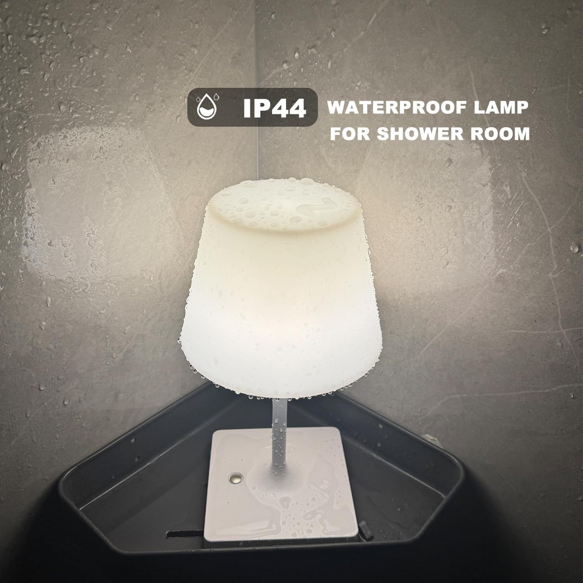 Cordless Table lamp, Outdoor Battery Operated Rechargeable Desk lamp,Waterproof Shower Lamp,4000mAh LED 3 Colors Small Wireless lamp for Kitchen Counter -White
