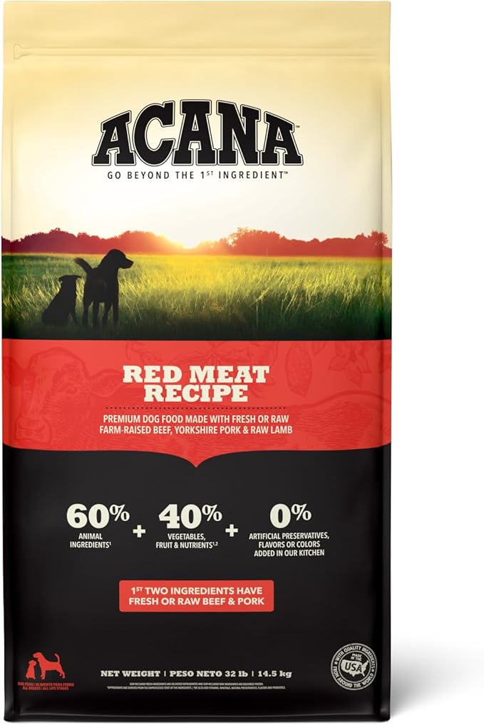 ACANA Grain Free Dry Dog Food Red Meat Recipe 32lb Bag