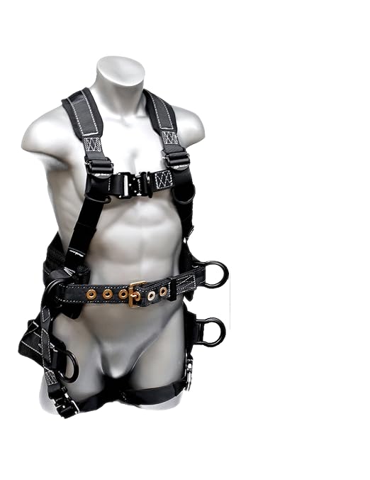 67603 Premium Polyester/Nylon Peregrine Platinum Series 6 D-Ring Harness with Quick-Connect Buckles, Large
