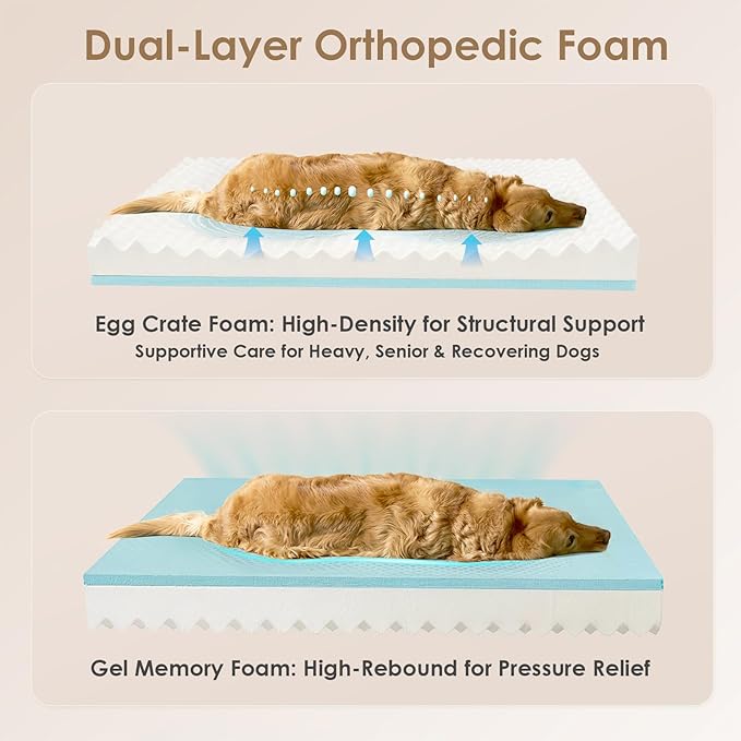 EHEYCIGA Orthopedic XXL Dog Bed for Large Dog, Memory Foam Dog Couch, Navy | 52x41 Inch Extra Large Sized Dog Sofa with Sides, Waterproof Liner & Washable Removable Cover, Bolster Pet Couch