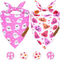 2 Pack Halloween Dog Bandanas,Leather Brand Logo, Double-Layed Soft Skin-Friendly Fabric, Autumn Scarf Accessory for Boys & Girls,Suitable for Halloween, Daily Walks & Family Outings