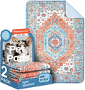 Washable Pee Pads for Dogs, 2 Pack Reusable Puppy Training Pads 24"x18" Super Absorbent Waterproof Dog Training Pads, Non-Slip Potty Pads, Whelping Pads Litter Mat Orange/Mix