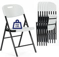 6 Pack Thicker 800 LBS White Folding Chairs, Commercial Grade Folding Chair, Foldable Chairs for Events