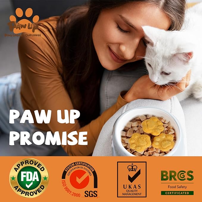 PAWUP Freeze Dried Cat & Dog Treats, Natural Quail Egg Yolk, High Fiber Pumpkin Added, High-Protein Pet Snacks for Coat & Gut Health, 3.5 oz