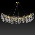Modern Crystal Gold Chandelier,72" Large Rectangular Chandeliers for Dining Room, Tree Branch Crystal Lving Room Chandelier,Dining Room Over Table Chandeliers,Fixture Height-Adjustable