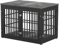 38 Inch Heavy Duty Dog Crate Furniture for Large and Medium Dogs, Decorative Pet House End Table, Wooden Cage Kennel Furniture Indoor, Gray