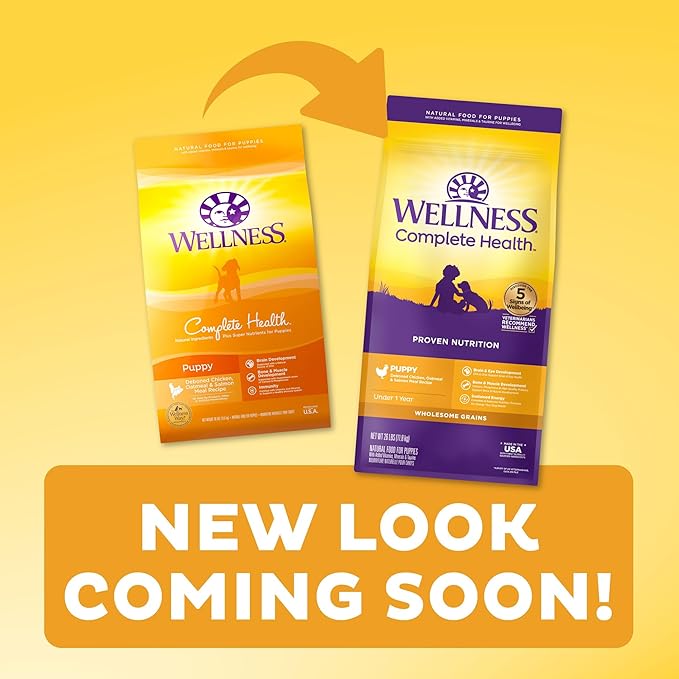 Wellness Complete Health Dry Puppy Food, Chicken, Salmon & Oatmeal, 30-Pound Bag
