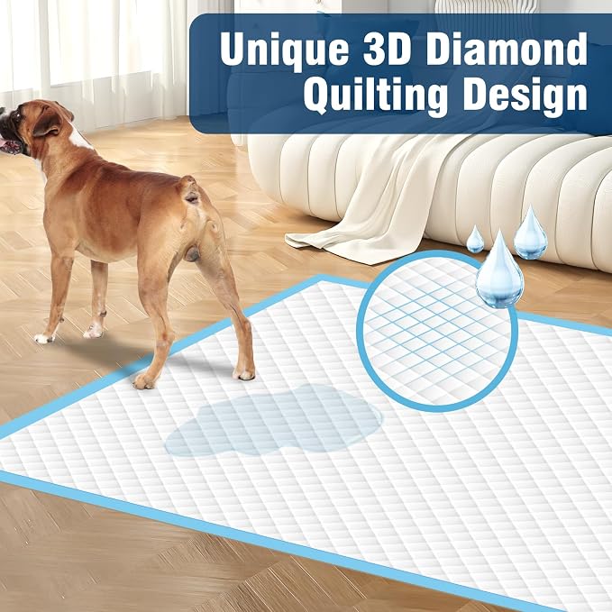 VJJ Puppy Pads XL 30"x35", 50 Count Disposable X-Large Potty Pads, Pee Pads for Dogs Large for Doggie&Cats, Dog Pee Pads Extra Large for Indoor, Outdoor Use