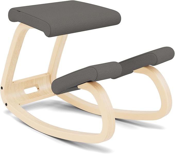 Varier Variable Natural/Grey Ergonomic Office Kneeling Chair – Active Sitting, Rocking Seat for Home, Study & Posture Support – 10 Year Quality Guarantee