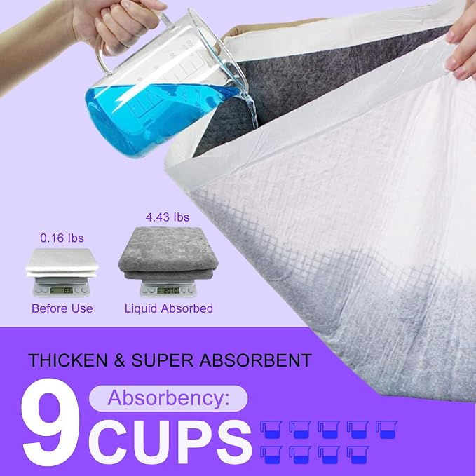Boscute Lavender Scented Thicken 6 Layers Heavy Absorbent 30"x36" Pet Training Dog Pee Pads, Extra Large Polymer Leak-Proof Quick Dry Puppy Pee Pads, Disposable Pee Pads for Dogs Cats Rabbit 30Counts | Heavy Absorbent up to 7 Cups, Quick Dry, for Dogs ...