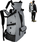 Breathable Dog Hiking Backpack Carrier for Medium Dogs, Grey | 4-Layer Protection, Adjustable Dog Backpack with Storage Pockets, Reflective Strips, 3D Ergonomic Support, Under 33 lb